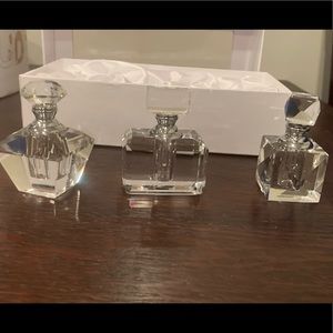 Z Gallerie Set of 3 Crystal Perfume Bottles